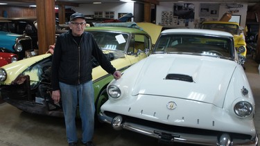 Barney Vinegar with his ultra-rare 1958 Packard Hawk that he restored after buying it in Texas.