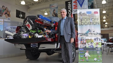 Gerry Wood, president of the Wood Automotive Group in Calgary, has partnered with KidSport Calgary and Okotoks and Comrie's Sports Equipment Bank, welcoming donations of gently used sporting goods at all five of his dealerships.