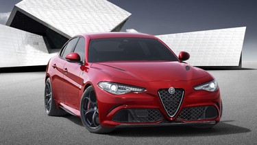 The Alfa Romeo Giulia Quadrifoglio, powered by a Ferrari-derived engine good for 505 horsepower, will go on-sale first.