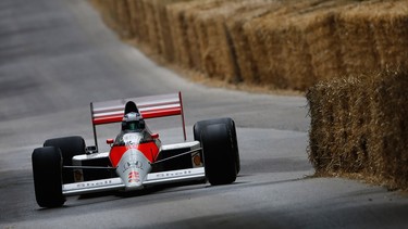 Nyck de Vries driving the 1990 McLaren MP4 at Goodwood on June 26, 2015 in Chichester, England.