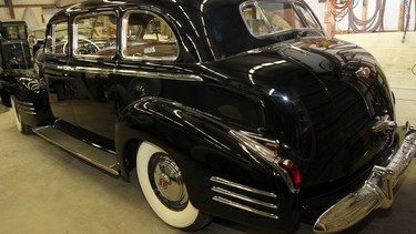 A big boot and lots of chrome highlight the rear of this rare 1941 Cadillac limousine, which was restored by Rumbleseat Restorations in Mission.