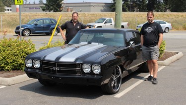 Rick (left) and Daryl Francoeur, with a restored Chevelle done at their 360 Fabrication shop in Abbotsford.