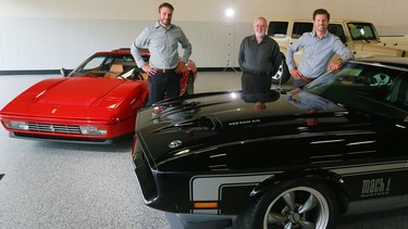 The Driverz Auto team from left, general manager Cailean Wood and sales specialists Hubert Miller and Rick Materi in the company's new Calgary showroom
