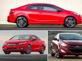 Anne Desjardins from Ontario wants a two-door coupe under $25K to replace her VW Jetta. Kia Forte, Honda Civic or Hyundai Elantra?