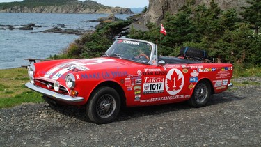The Red Sunbeam Alpine is a car that was driven by Ohan Korlikian from Vancouver to Newfoundland where he competed in the Targa Newfoundland Rally and then drove the car back to Vancouver. This is a perfect example of someone using a classic car to raise money for charity. He did this for the Make a Wish Foundation.