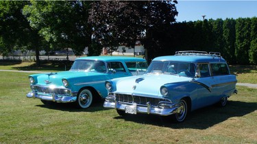 The Chevrolet Nomad and Ford Parklane are reminders of the fierce battle to capture the upscale two-door station wagon market in 1956.
