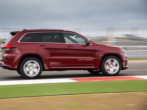 The Jeep Grand Cherokee SRT (pictured here) will be joined by a Hellcat-powered Trackhawk variant next April.