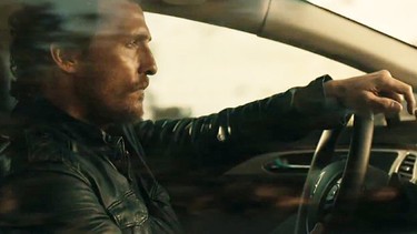 Matthew McConaughey in the Lincoln ad in which he drives with his wrist. Not cool Matt.