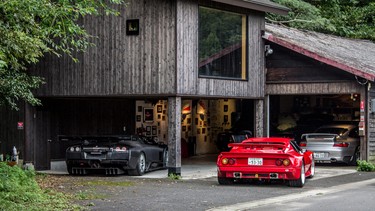 Tomohiro Aono's Ferrari 512 Berlinetta Boxer alongside his Lamborghini Murcielago R-GT.