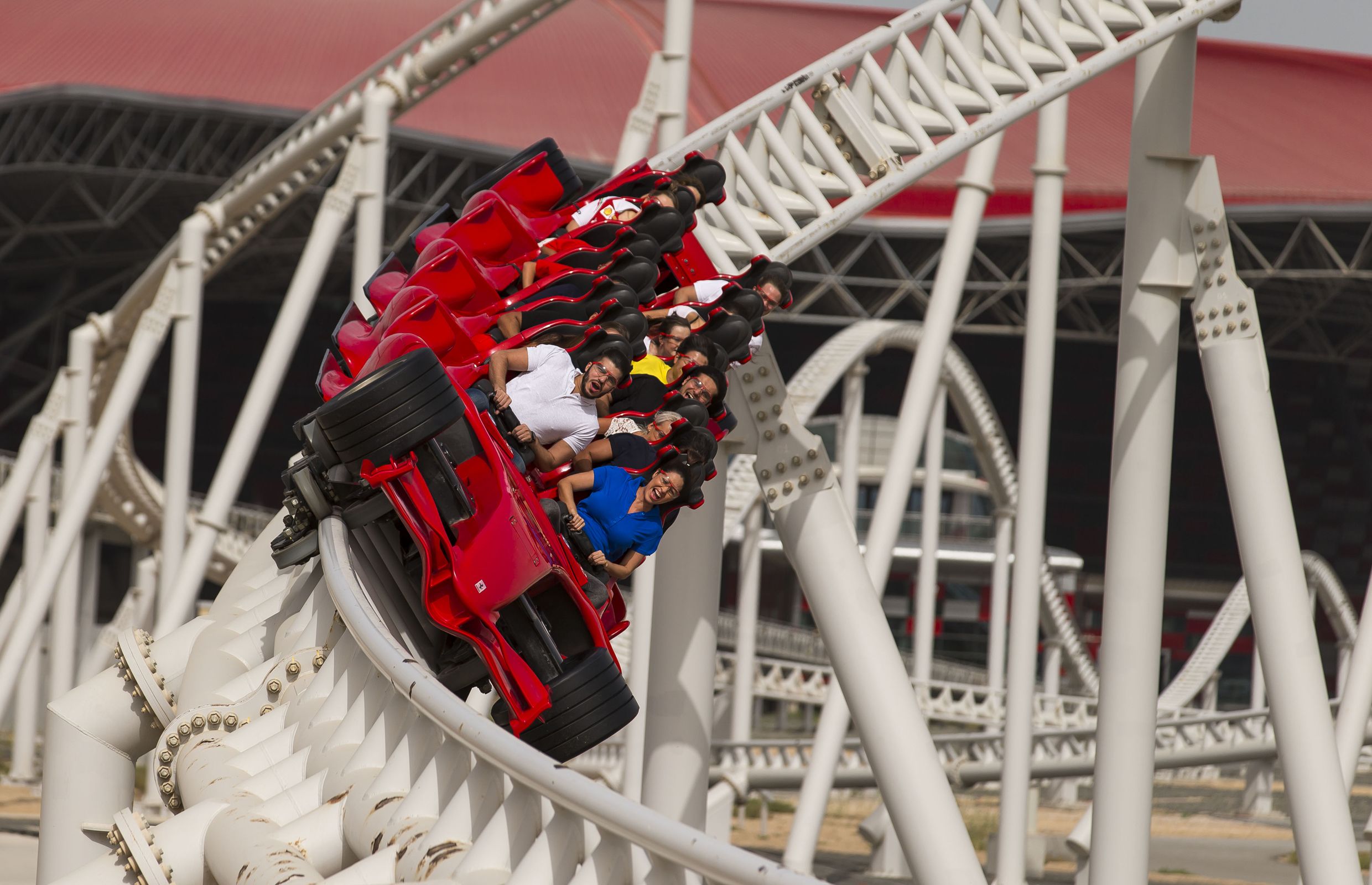 Riding the world s fastest roller coaster at Ferrari World Driving