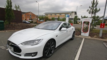We try and cross the U.K. without using a drop of gas in a Tesla Model S.