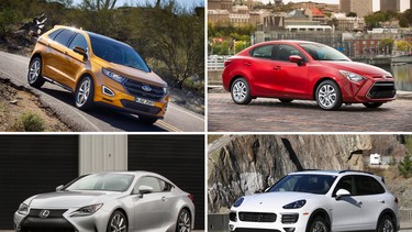 The Ford Edge, Toyota Yaris sedan, Lexus RC coupe and Porsche Cayenne e-Hybrid are all in the running for this year's Canadian Car and Utility Vehicle of the Year awards.