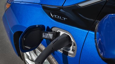 A Chevrolet Volt EV being recharged