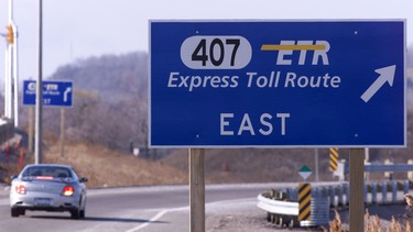 Entrance ramp to Hwy 407 ETR in Toronto.