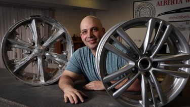Tore Esposito specializes in fixing damaged alloy wheels at Alberta Wheel Repair in Calgary.