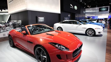 The Jaguar F-Type on display at the 2013 North American International Auto Show in Detroit. The automaker recently announced it'll be sitting out this year's Detroit show.