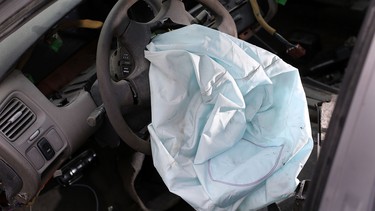 A deployed airbag is seen in a 2001 Honda Accord at the LKQ Pick Your Part salvage yard on May 22, 2015 in Medley, Florida. Japan has introduced legislation to phase out the use of airbag inflators with ammonium nitrate from cars.