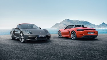 Porsche's refreshed 718 Boxster and Boxster S.