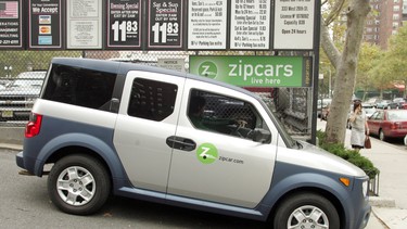 This Oct. 11, 2006, file photo shows a Zipcar customer leaving a parking garage in New York. The final destination is a mystery, but General Motors is taking another step on its fast-moving journey into new ways of getting around. The company on Thursday, Jan. 21, 2016,  announced that it’s formed a brand called “Maven” that will run its car-sharing ventures, including a new one that will begin competing with ZipCar next month in Ann Arbor, Michigan, and spread to other metro areas later this year. GM executives said they expect their main business model of selling cars to people will continue to be large, but they also see big changes coming with ride- and car-sharing.