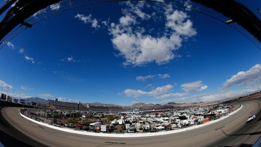 Brad Keselowski races his No. 2 car against Joey Logano’s No. 22 at the NASCAR Sprint Cup Series Kobalt 400 at Las Vegas Motor Speedway March 6.