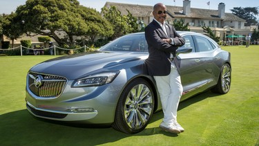 GM's Ed Welburn alongside the Buick Avenir Concept at the 2015 Pebble Beach Concours d'Elegance.