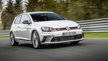 The Volkswagen GTI Clubsport, pictured here, pumps out 261 horsepower. That's the benchmark VW is targeting with the next-gen GTI.