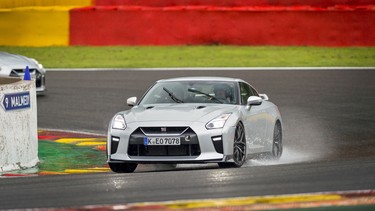 David Booth behind the wheel of the 2017 Nissan GT-R at Spa Francorchamps in Belgium.