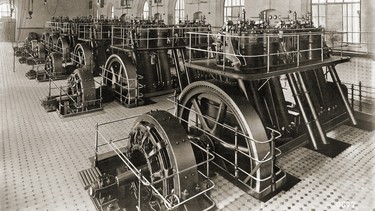 Diesel engines producing power for Kiev's streetcar system in 1904