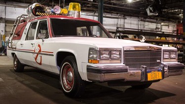 The new Ecto-1 featured in Ghostbusters (2016).