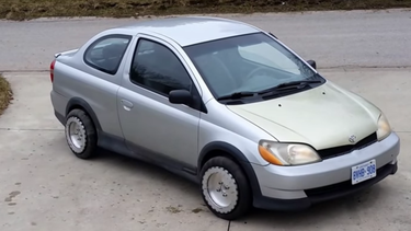 Sideways driving Toyota Echo