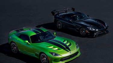 The Viper Snakeskin Edition GTC, left, and the Vooodoo II ACR, right.