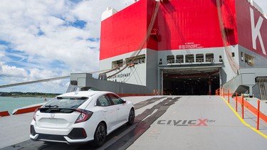 The 2017 Honda Civic hatchback in the wild.