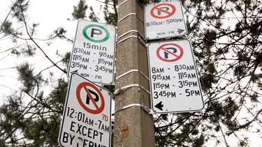 Confusing parking signs posted in Toronto.
