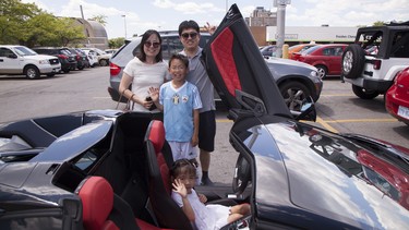 People of all ages were eager to get up close to the Lamborghini Aventador