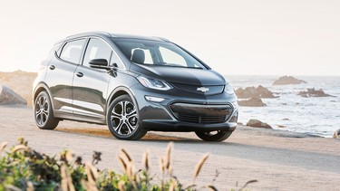 Chevy's 2017 Bolt hatchback can get up to 383 kilometres on a signe charge.