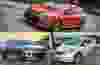2016 Kia Forte Koup, top, the Mitsubishi Lancer GT, bottom left, and Nissan Versa Note.