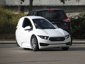 The Electrameccanica Solo prototype on the streets of Vancouver in 2016