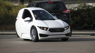 The Electrameccanica Solo prototype on the streets of Vancouver in 2016