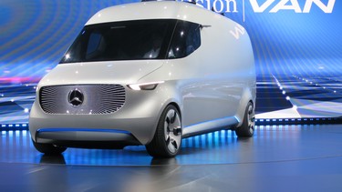 Mercedes-Benz's Vision Van concept, making its world premiere, uses several of the company's prototype systems, including an electric drivetrain, drone delivery, cloud-based control software, and fully automated cargo compartment.