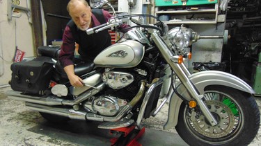 Murray Neibel of Vancouver's Modern Motorcycling offers owner's a winterizing and storage package which includes fall pickup and spring delivery.