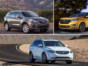 2017 Buick Envision, 2016 Ford Edge Sport, 2016 Volvo XC60