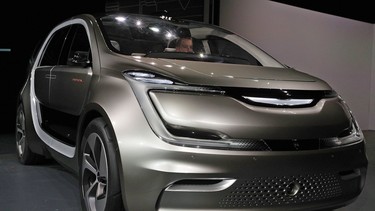 The Chrysler Portal, an electric-powered concept mini-van focused toward the millennial generation, is unveiled during a press event for CES 2017 at the Mandalay Bay Convention Center in Las Vegas, Nevada.