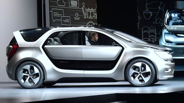 The Fiat Chrysler Portal Concept car is unveiled during the Fiat Chrysler press conference at the 2017 Consumer Electronics Show (CES2017) in Las Vegas, Nevada.