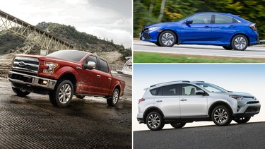 The Ford F-150, Honda Civic and Toyota RAV4 were all some of Canada's best-selling new vehicles in 2016.