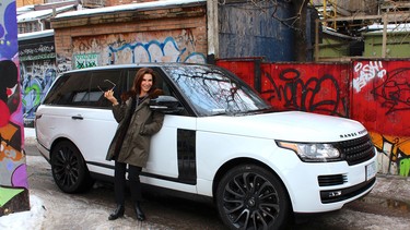 Hilary Farr and 2016 Range Rover HSE Td6 in Toronto.