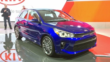 The 2018 Kia Rio 5 at the Montreal International Auto Show.