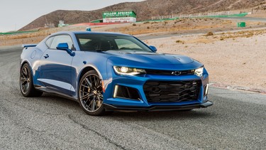 The 2017 Chevrolet Camaro ZL1 tops out at 198 miles per hour, or 318 km/h.