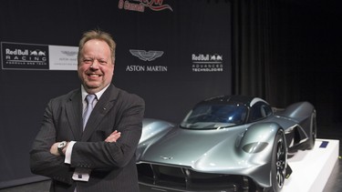 Andy Palmer, CEO of Aston Martin, poses for a portrait in front of the Aston Martin AM-RB 001, which made its North American debut at the Canadian International Auto Show at the Metro Toronto Convention Centre in Toronto, Ontario on Wednesday, February 15, 2017.