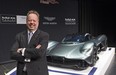 Andy Palmer, CEO of Aston Martin, poses for a portrait in front of the Aston Martin AM-RB 001, which made its North American debut at the Canadian International Auto Show at the Metro Toronto Convention Centre in Toronto, Ontario on Wednesday, February 15, 2017.