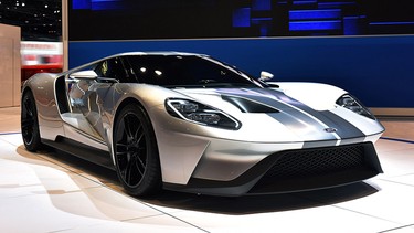 Built to commemorate the 50th anniversary of Ford GT race cars finishing one-two-three at the 24 Hours of Le Mans in 1966, the all-new Ford GT low-slung two-door coupe is a show highlight.
